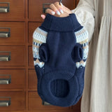 New Dog Black Beige Vintage Sweater for Small Medium Dog Christmas Halloween Day Wear Sweater Pullover