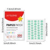 200pcs Colorful Star-Shaped Hydrocolloid Invisible Pimple Patches For Face, Cute Zit Cover Stickers Skin Care