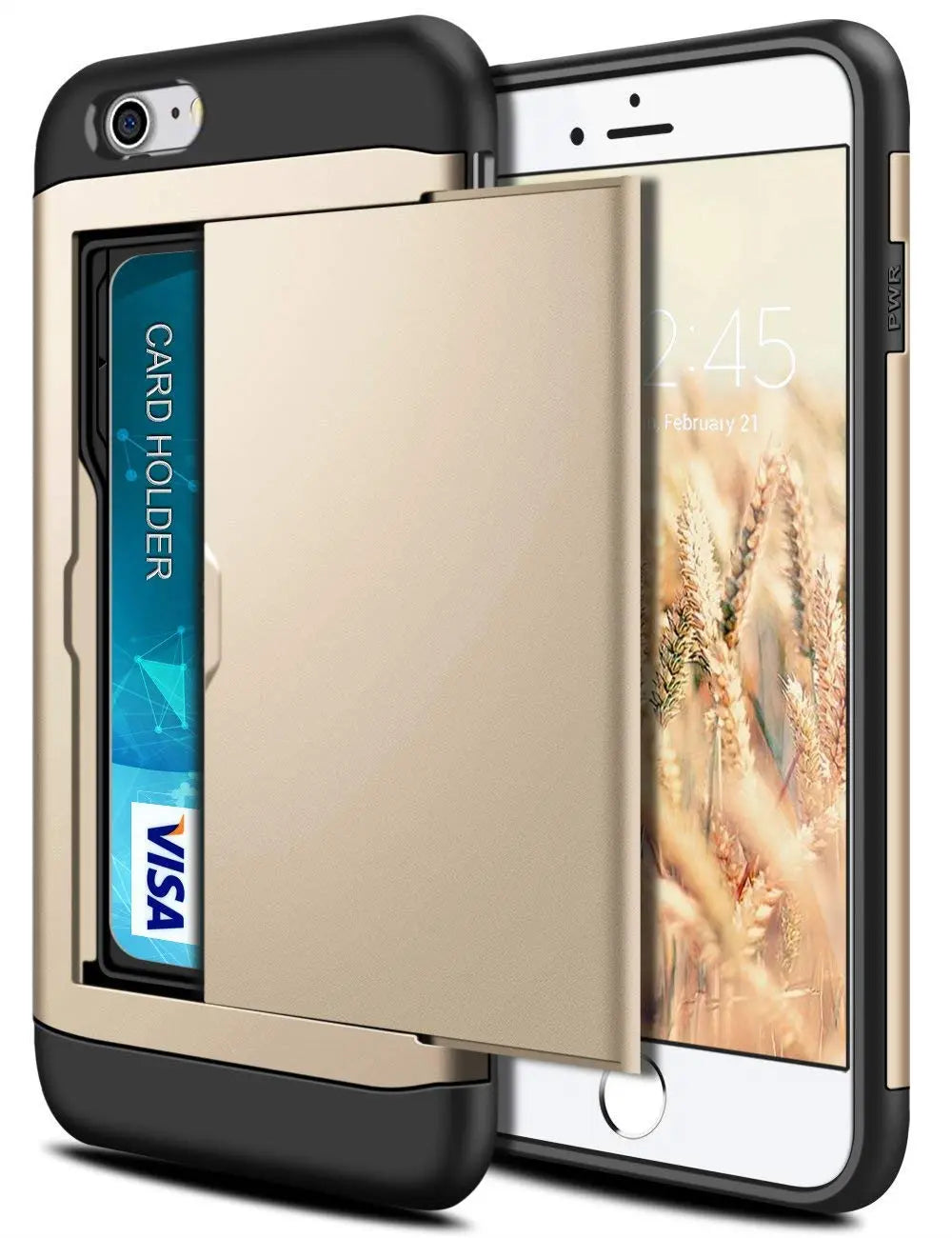 Funda para iPhone SE 2022 2020 con puerta corredera, bolsillo oculto, ranuras para tarjetas, antiarañazos, para iPhone SE3 SE2 SE