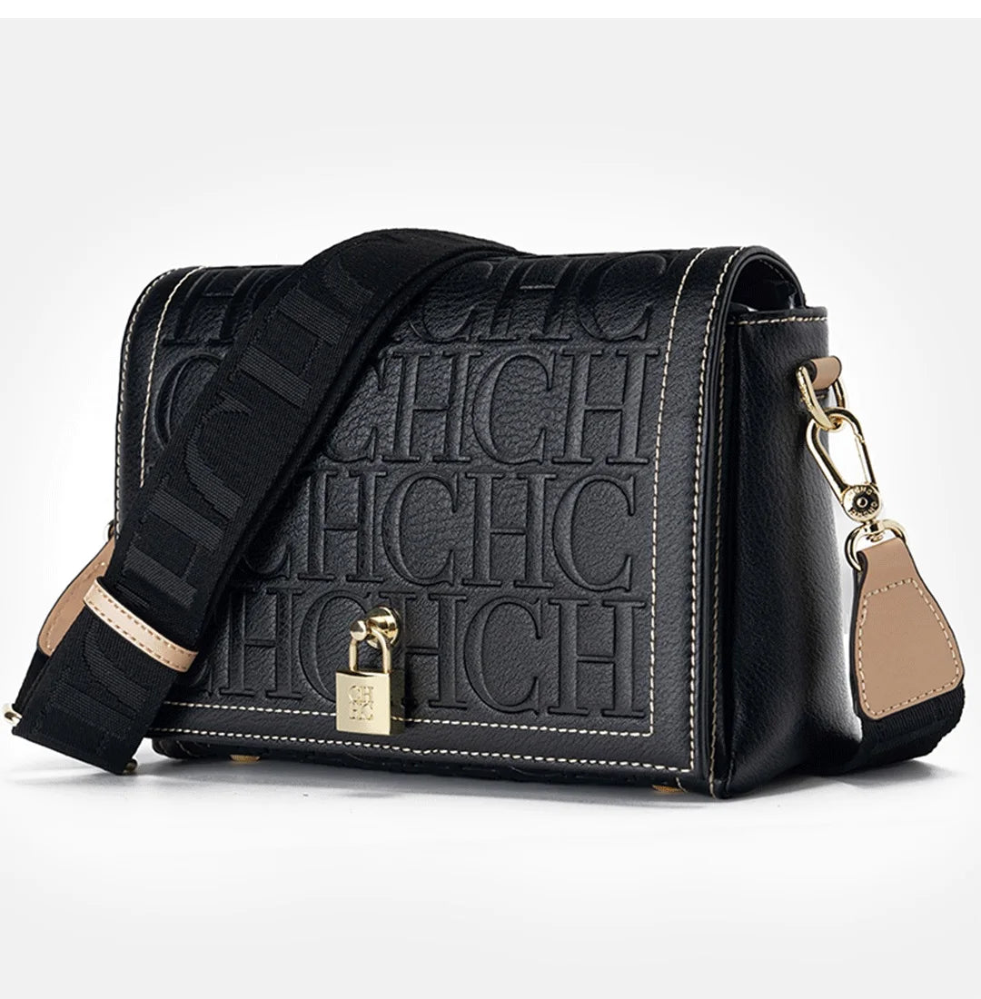 CH Autumn and Winter Solid Color Crossbody Bag Letter Printing High Quality Women's Fashion Elegance 2025 Classic Women's Bag
