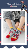 5 Pairs Marvel Kids Socks Kawaii 2024 New Fall Winter Cartoon Boy Children Short Socks Cotton Sock for Boys Gifts