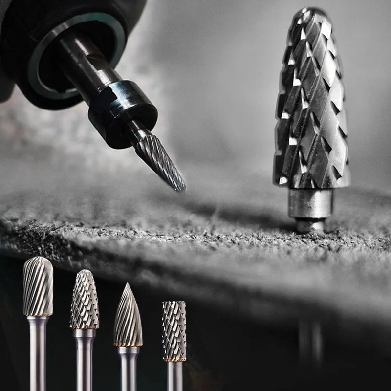 Extra Long 100mm Rotary Rasp File Carving Grinder Abrasive Tools Carbide Burr Alloy Bits Milling Cutter Drill For Metal Wook