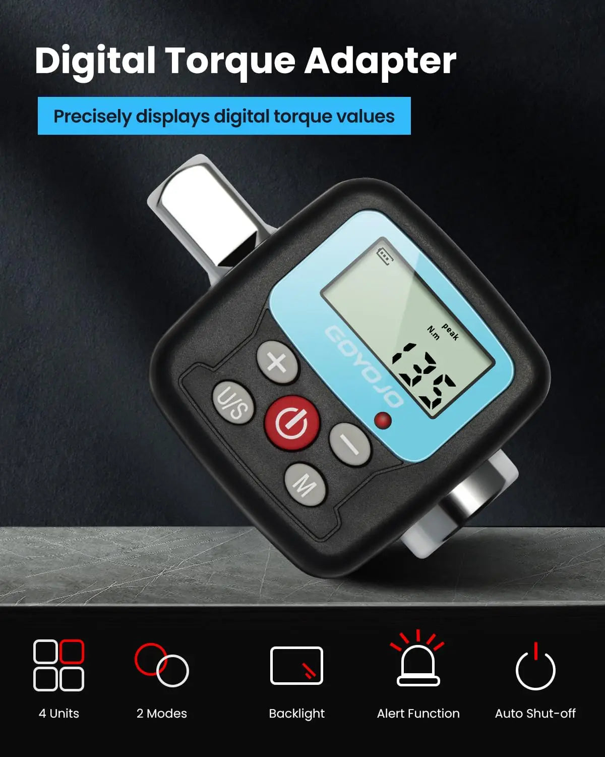 Llave dinamométrica digital profesional de 1/4'', 3/8'' y 1/2'', adaptador de torsión electrónico para reparación de bicicletas y automóviles. Juego de herramientas manuales.