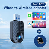 Wireless 2IN1 CarPlay Android Auto Wireless Supermini Box Adapter Plug And Play Dongle Bluetooth WiFi Fast Connect