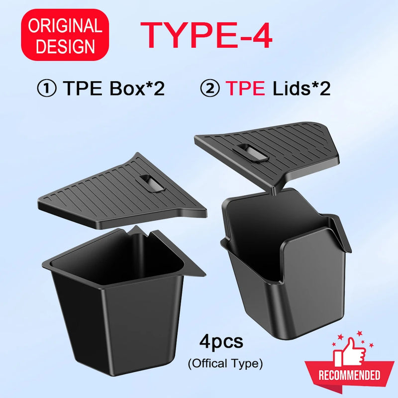 USVOTOV Trunk Organizer for Tesla Model Y Juniper Launch Refresh 2025 Rear Trunk Storage Bins Side Box Organiser TPE Accessories