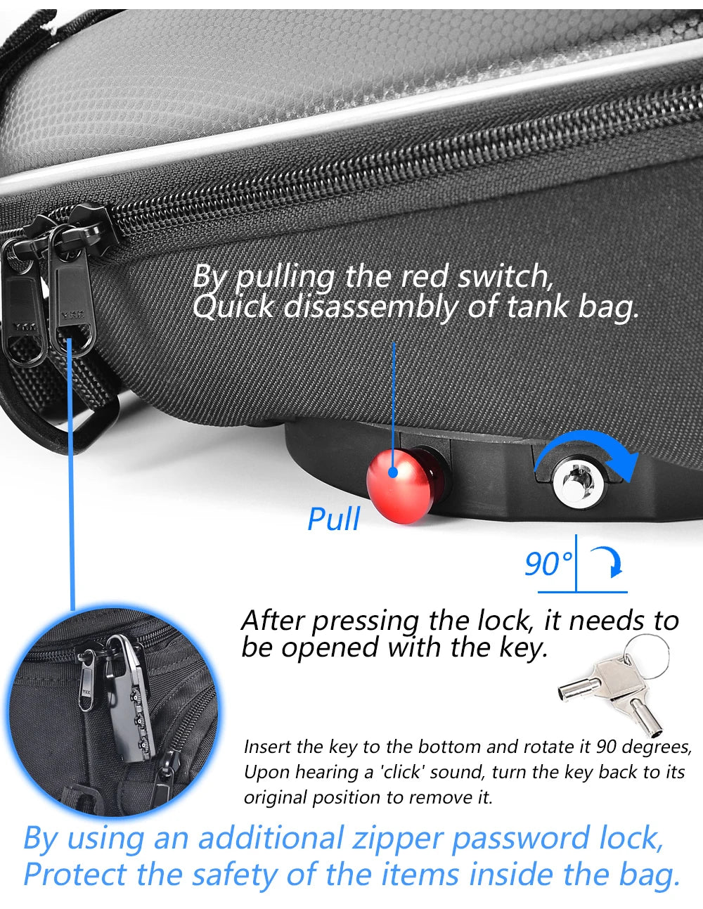 Motorcycle Tank Bag For BMW R1250GS R1200GS S1000XR F850GS R 1200 RT/R 1250 GS ADV F750 F900 XR Luggage Quick Lock Racing Backpa