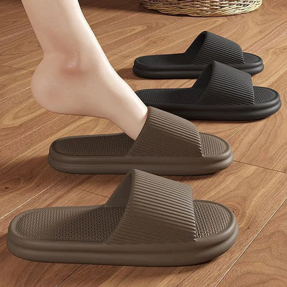 Fashion Men's Women's Sandals Anti-Slip Wear-Resistant EVA Thick Sole Comfortable Home Slippers Bathroom Bath Flip-Flops