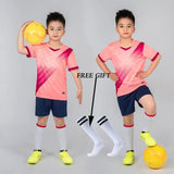 Kids Football Jersey Personalized Custom Boy Soccer Jersey Set Polyester Soccer Uniform Breathable Football Uniform For Children