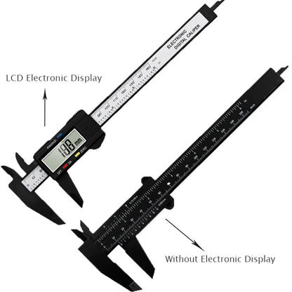 Calibrador digital electrónico de fibra de carbono, calibre Vernier, micrómetro, herramienta de medición, regla digital, 150 mm y 100 mm