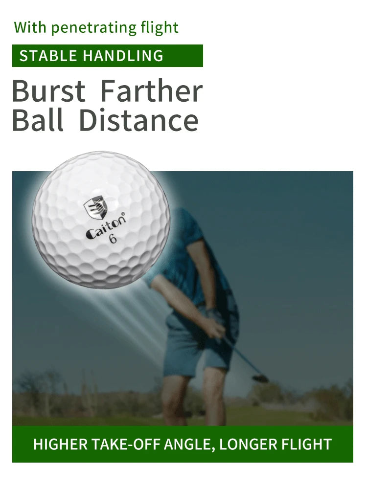 Caiton 50pcs 3-Layer Golf Balls - 332 Dimple, Max Distance, Spin Control, Durable, Accurate - Ideal for Training & Play