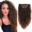 Kit extensões de cabelo cacheado Jerry Curly 65cm clip in 7 peças sintéticas para cabeça completa
