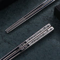 23cm Exquisite Dragon Pattern Chopsticks 304 Stainless Steel Non-slip Chinese Chopstick Food Sushi Sticks Home Kitchen Tableware