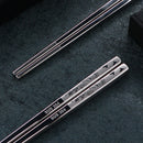 23cm Exquisite Dragon Pattern Chopsticks 304 Stainless Steel Non-slip Chinese Chopstick Food Sushi Sticks Home Kitchen Tableware