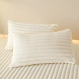 Solid Color Thick Faux Rabbit Fur Mattress Cover Autumn Winter Warm Velvet Mattress Protector Fluffy Soft Plush Fitted Bed Sheet