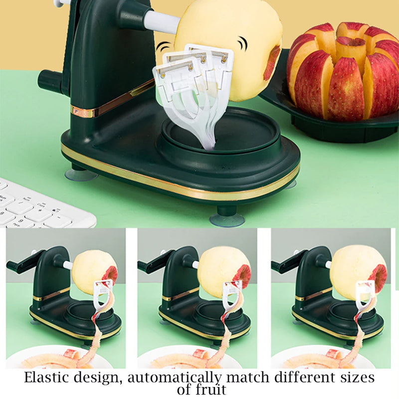 Hand-cranked Manual Fruit Peeler Multifunctional Apple Pear Kitchen Peeler Slicing Tool With Fruit Divider And Spare Blades