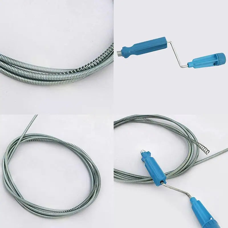 Flexível Metal Primavera Pia Draga Auger, dreno limpador, encanamento Serpente tamanço removedor, ultra-longo esgoto