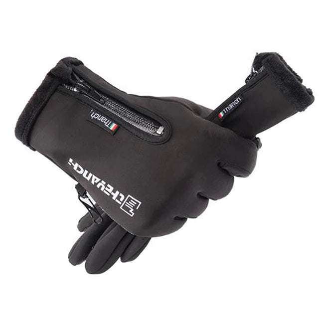 Guantes de moto para exteriores, de invierno, térmicos, forrados de polar, resistentes al agua, para pantalla táctil, impermeables 