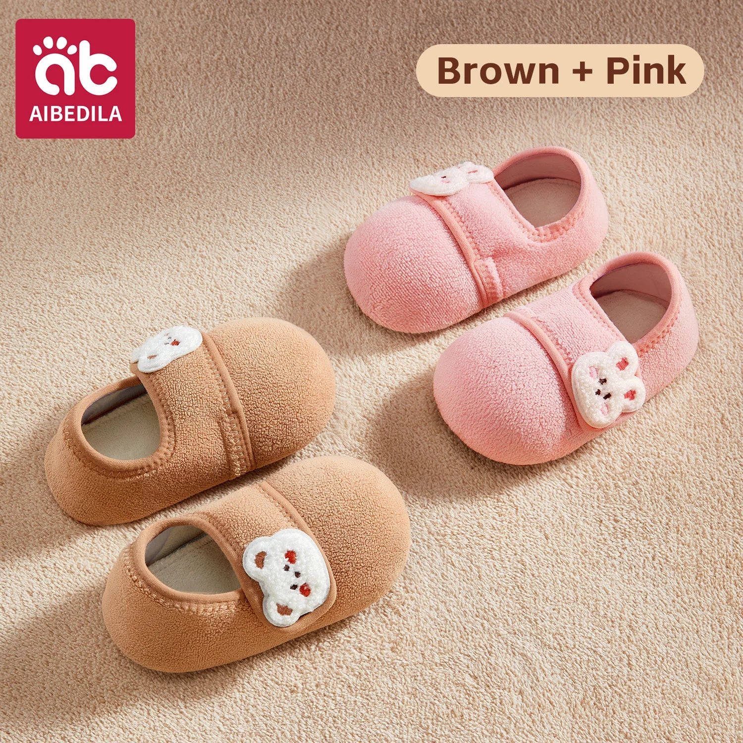 AIBEDILA Toddler Walking Shoes Warm Soft Baby Booties Infant Boys Girls Non-slip Floor Socks Baby Velcro Shoes Winter 0-4T