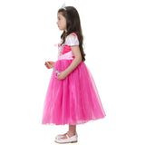 Girl Pink Dress Aurora Cosplay Costume Princess Deluxe Outfit Children Summer Brthday Party Elegant Gown Fairy Disguise Sets