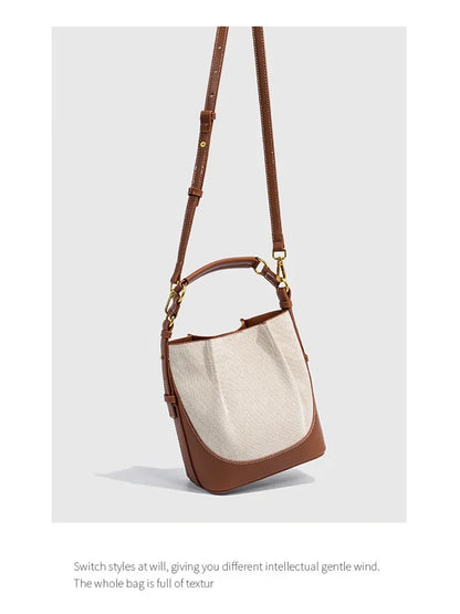 2024 New Large Capacity Women's Crossbody Bag With Wide Shoulder Strap Single Handbag Canva Bucket Bag Motorcycle Equipment Acce