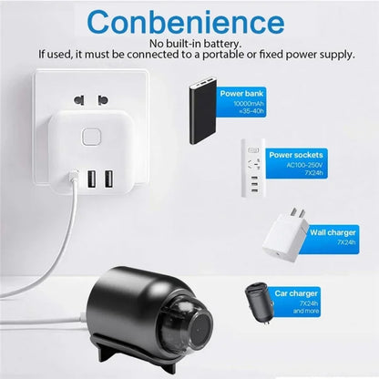 Minicámara inalámbrica X5 de 1080P para vigilancia, videocámara de seguridad con visión nocturna y detección de movimiento, monitor para casa inteligente.