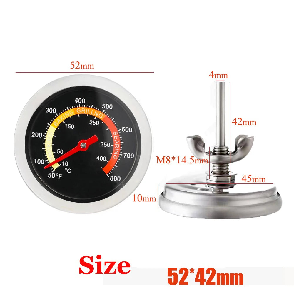 52mm 10℃-400℃ Kitchen Cooking Thermometer Meat Food Temperature Test Meter for Oven BBQ Grill with Probe Heat Barbecue