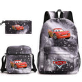 3pcs Disney Pixar Cars Lightning McQueen Students Backpacks Schoolbags Pencil Case Shoulder Bags Boys Girls School Bags Sets