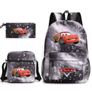 3pcs Disney Pixar Cars Lightning McQueen Students Backpacks Schoolbags Pencil Case Shoulder Bags Boys Girls School Bags Sets