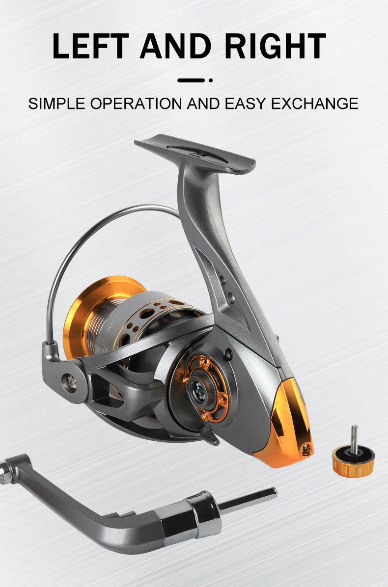 BILLINGS DC 1000~7000 Series,5.2:1 Gear Ratio,26LB Max Drag,CNC Metal Spool,Spinning Fishing Reel,For Freshwater Saltwater