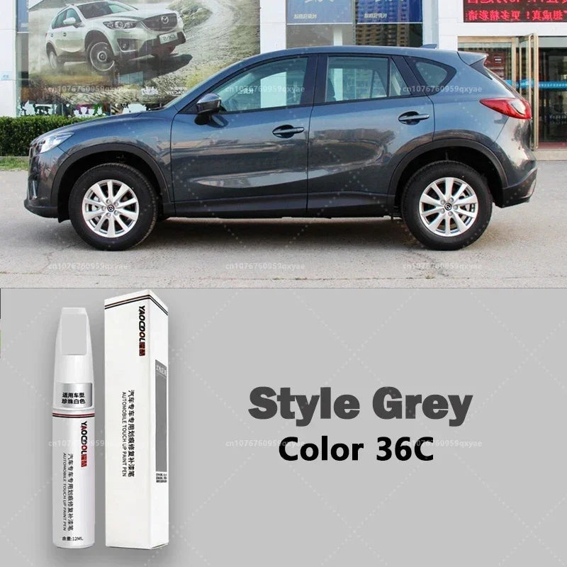 Suitable for Mazda 3, CX3, CX4, CX5, Mazda 6, Crystal Soul Dynamic Red Pearl White Clearcoat Pen, Automotive Paint Repair Set