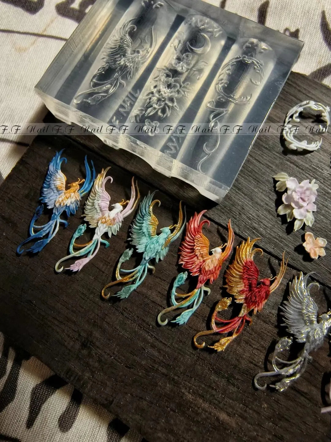 1pc  Snake Flamingo Jellyfish Dragon Dtream 3D Acrylic Mold  Nail Art DIY  Silicone  Nail Art Templates Nails Mold