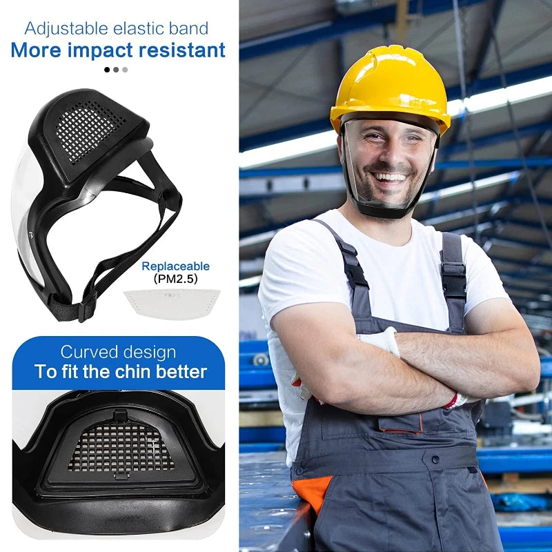 Kitchen Transparent Full Face Shield Home Oil-splash Proof Eye Facial Anti-fog Head Cover Safety Glasses
