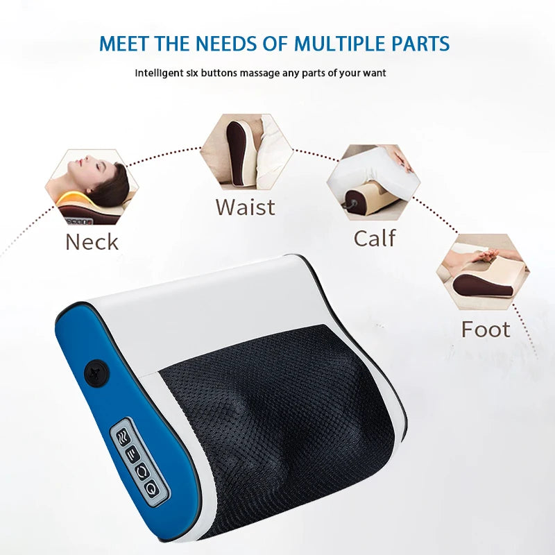 Multi-Functional Neck and Shoulder Massager, Household Neck and Back Kneading Tool with Multiple Adjustable Hot Compress Massage