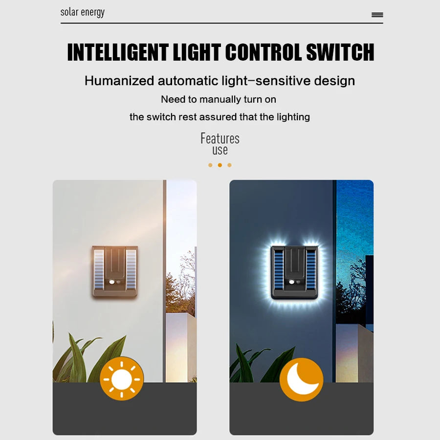 New Outdoor Solar Sensor Wall Light Folding  Light 3 Modes 120°  Adjustable Waterproof Courtyard Corridor Balcony Outdoor