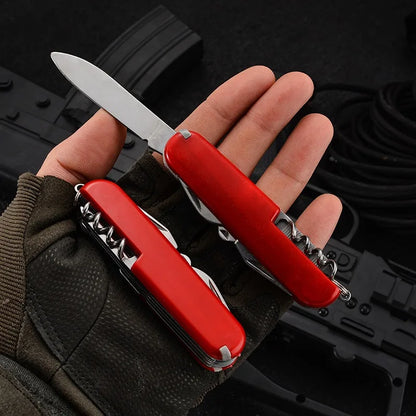 Swiss Army Knife Multi-functional Outdoor Portable Self-defense Folding Knife Tool Pliers Mini Knife Set