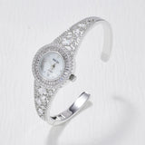 Relógio bracelete feminino de luxo cravejado em zircônia cubica CZ