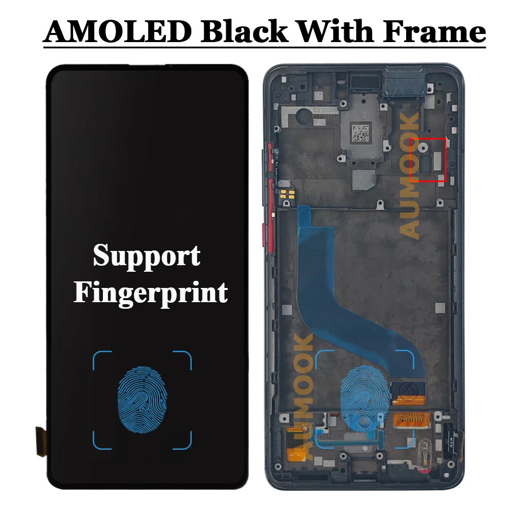 6.53" AMOLED For Xiaomi MI 9T Pro/MI 9T LCD Display Touch Screen Digitizer Assembly With Frame for Xiaomi Redmi K20 Pro /K20 LCD