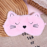 1Pc Cute Cartoon Cat Plush Sleeping Eye Mask Comfortable Sleep Mask Sleep Aid Traveing Home Shading Light Eye Cover Eyeshade