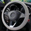 Elastic Elastic Steering Wheel Cover, Warm in Winter, Cool in Summer, Universal 15 Inches (About 38.1 Cm), Microfiber Breathable
