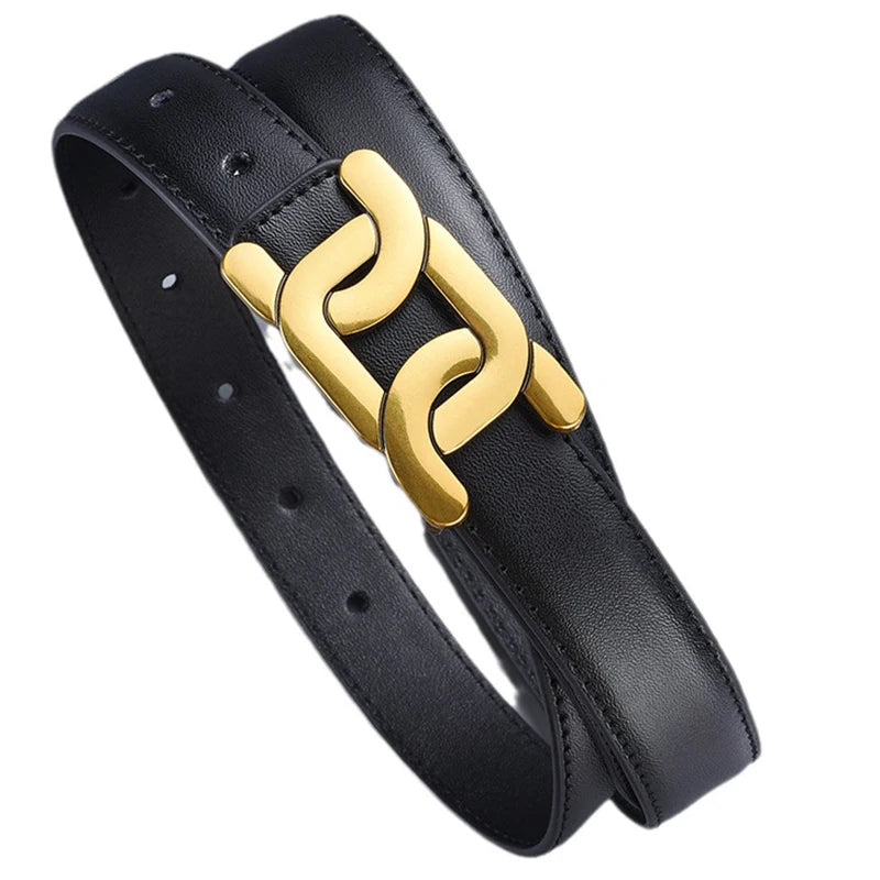 1Pc Women's Retro Belt, Alloy Buckle Fashion Casual Jeans Belt, High-End Long Skirt Pants Belt