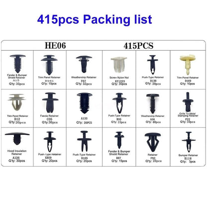 Mixed Size Car Plastic Retainer Clips Automobile Fender Push Pin Rivet Door Trim Panel Retainer Automobile BumperFasteners Tool