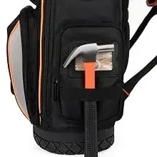 Mochila para herramientas con 75 bolsillos y presillas, resistente, organizador de herramientas/portaherramientas HVAC para electricistas/trabajos de construcción