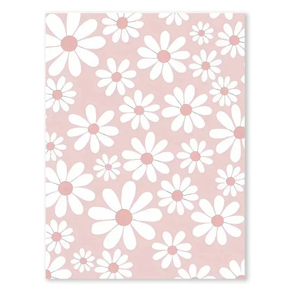 Pink Butterfly Wall Art Nursery Canvas Prints Painting Sun Rainbow Daisy Heart Posters Kawaii Pictures for Kids Girl Room Decor