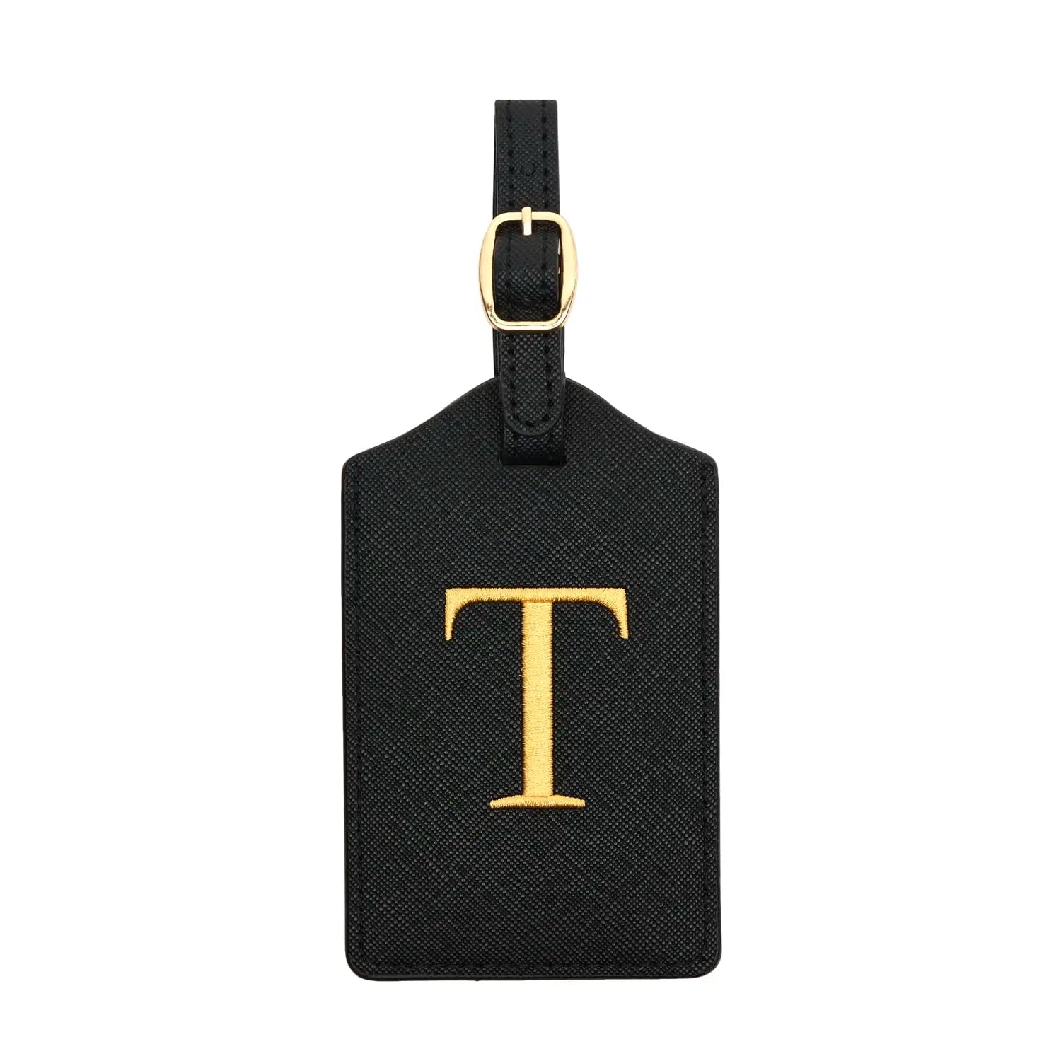 PU Leather Luggage Tag for Travel - Durable Suitcase ID Tag with Privacy Cover & Name Card Slot (A-Z) liu