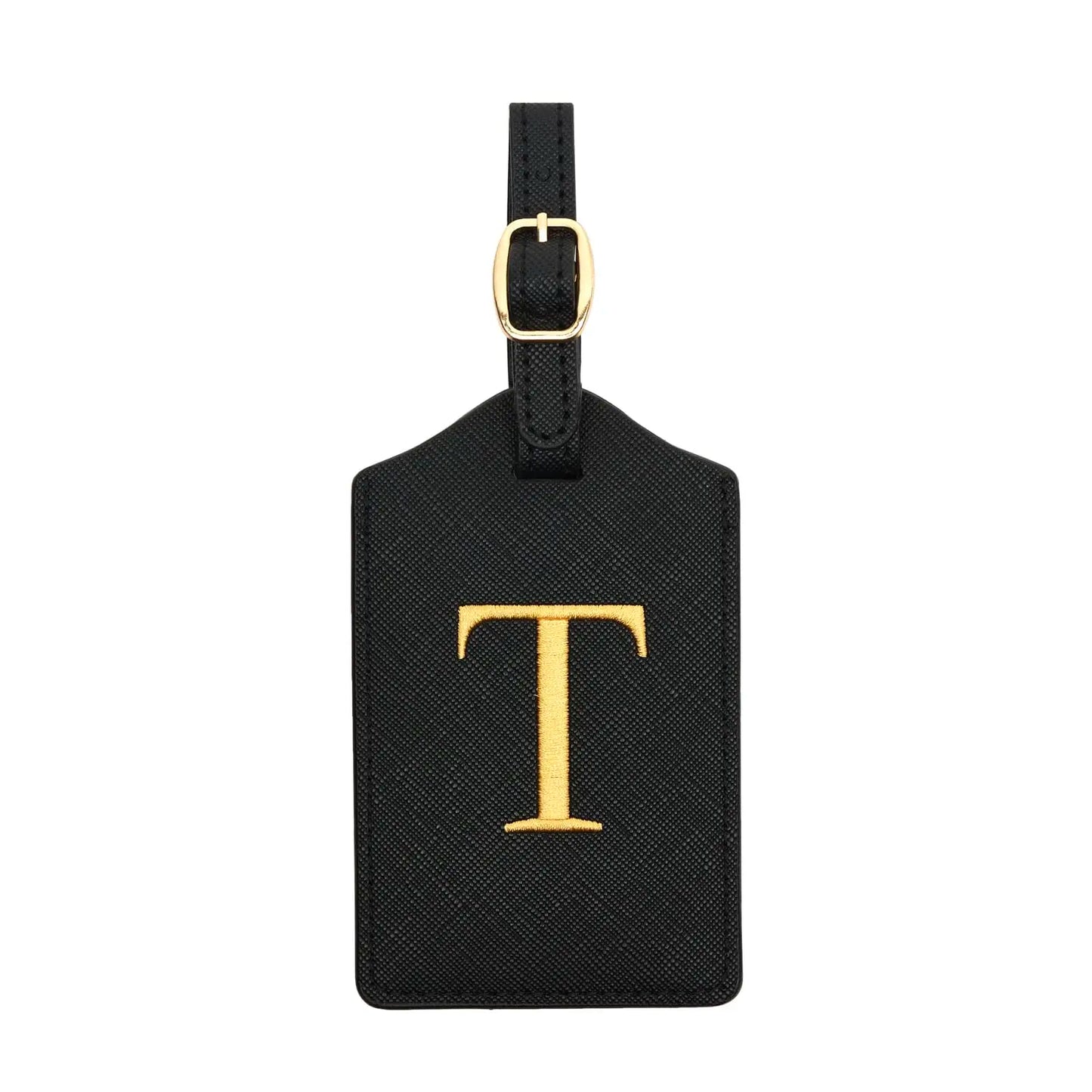 PU Leather Luggage Tag for Travel - Durable Suitcase ID Tag with Privacy Cover & Name Card Slot (A-Z) liu