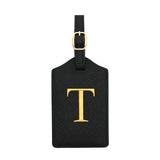 PU Leather Luggage Tag for Travel - Durable Suitcase ID Tag with Privacy Cover & Name Card Slot (A-Z) liu
