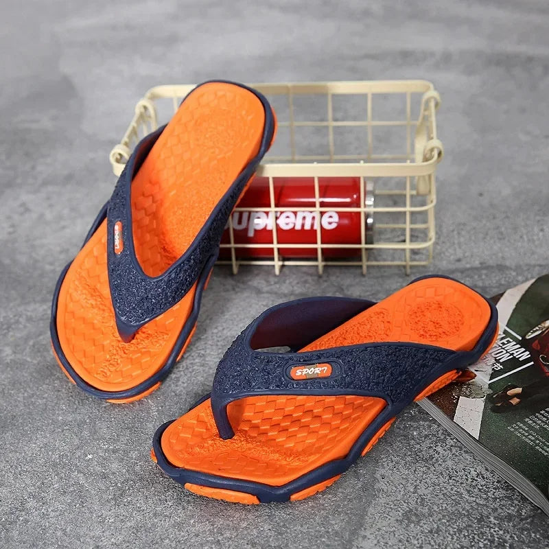 Men's Summer 2025 Trendy Flip-Flops Beachwear Slippers Anti-slip Deodorant Casual Shoes Plastic Slip-On Sandals for Adults