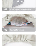 Pañales impermeables Elinfant New Matching para bebé, 8 piezas de tela de malla gris y 8 insertos de microfibra