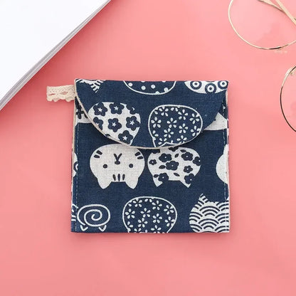 Women Cosmetic Organizer Sanitary Napkin Storage Bag Girls Ladies Cute Coin Card Makeup Storage Pouch Small Cosmetic Bags