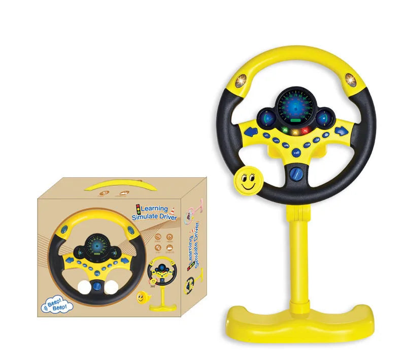Volante eléctrico portátil tridimensional con simulación de conducción, juguete con luz y sonido, regalo educativo para niños.